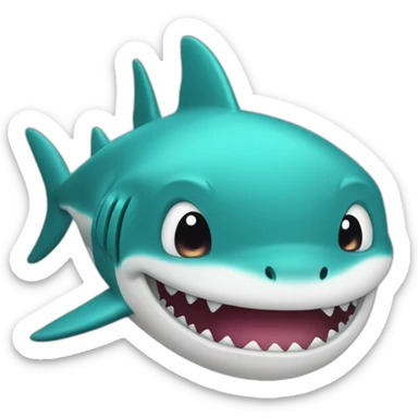 Anthro turquoise shark smiling sticker