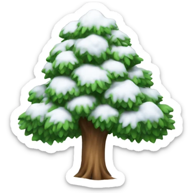 tree with snow sticker