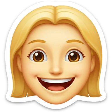 happy smiling face with big smile and joy sticker