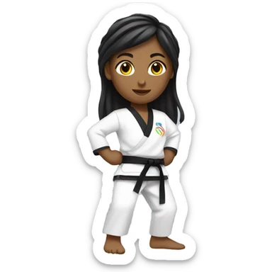 summer olympics girl karate sticker