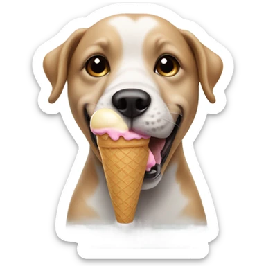 Dog holding an ice cream cone sticker