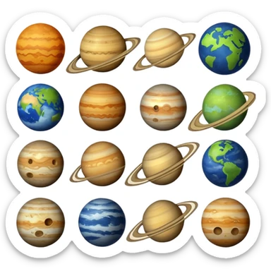 12 planets emojis I need a line for each planet mercury sticker