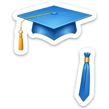 "Create an emoji of a graduation cap in bright blue (#1CBFF0)." sticker