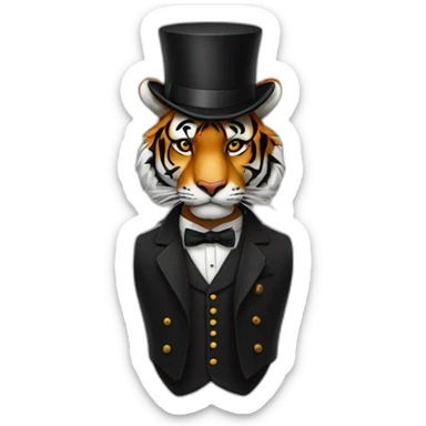 Tiger with a top hat peaky blinders sticker