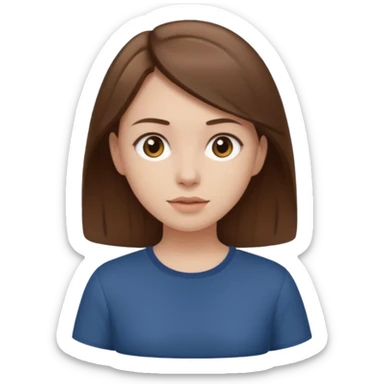 Pale girl brown hair and wearing brown shirt  sticker