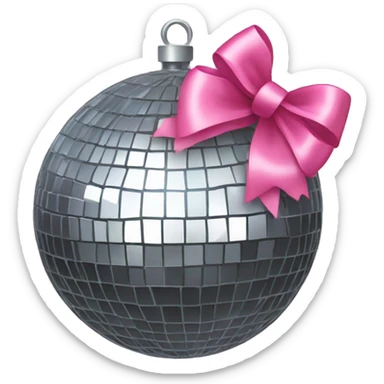 disco ball with pink bow sticker