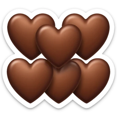 Neutral brown hearts from light to dark sticker