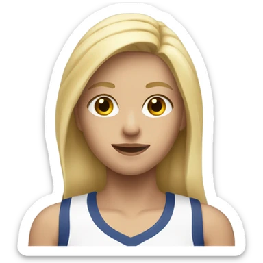 blonde girl with hazel eyes doing sports sticker