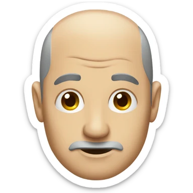 Balding man head  sticker