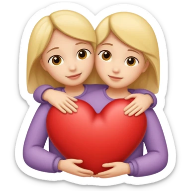 Hug heart sticker