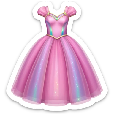 Realistic pink princess sparkle dress sticker