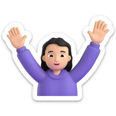 person raising hands in celebration reaching goal sticker