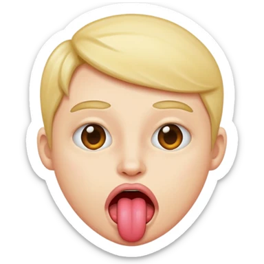 meh face with tongue sticking out sticker
