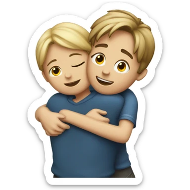 Boy hug girl sticker
