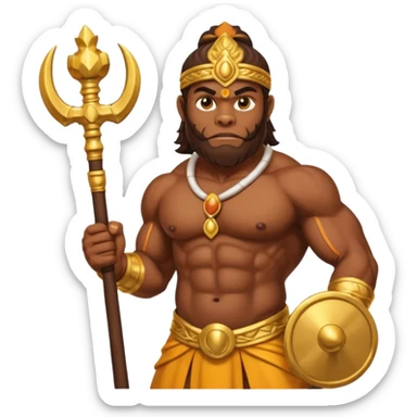 Hanumanji and mace sticker