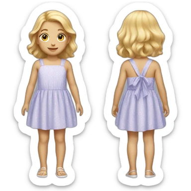 blonde hair young child in sundress sticker
