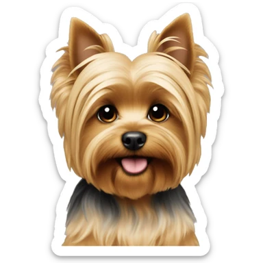 Fluffy blonde yorkie with his ears round  sticker