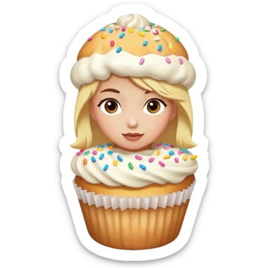 girl as cookie vanilla muffin sticker
