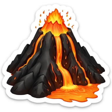 volcano big lava eruption no smoke sticker
