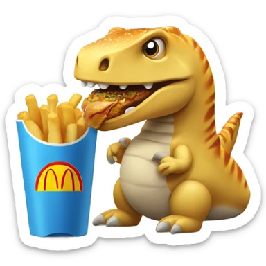dinasour eating macdonalds sticker