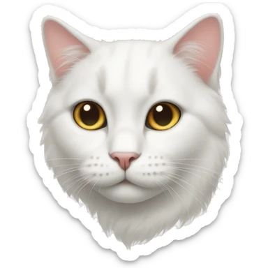 White cat sticker