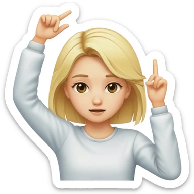 Blonde girl dabbing sticker