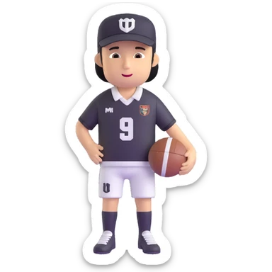 football fan wearing a team jersey and hat sticker