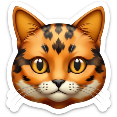 Realistic, tortoiseshell colored cat sticker