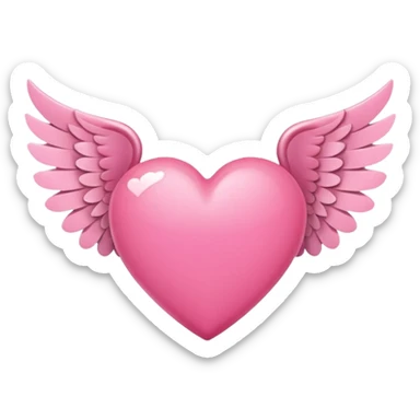 pink heart with wings  sticker