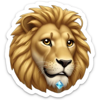 Lion with a chain diamond sticker
