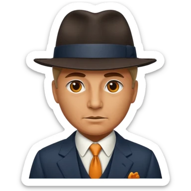 Retro Mobster with different colored suit and hat sticker
