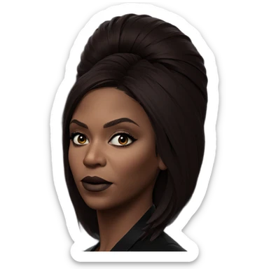 dark beauty portrait illustration sticker