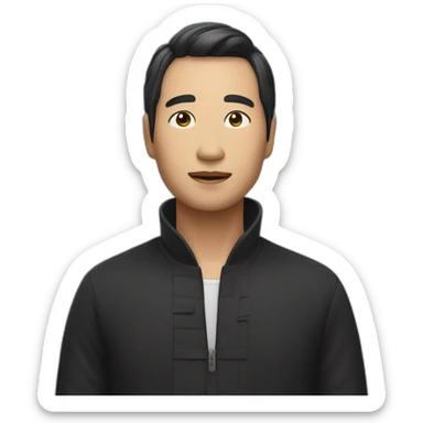 un homme noir asiatique sticker