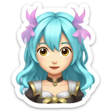 Magical anime girl 3/4 rotated head sticker