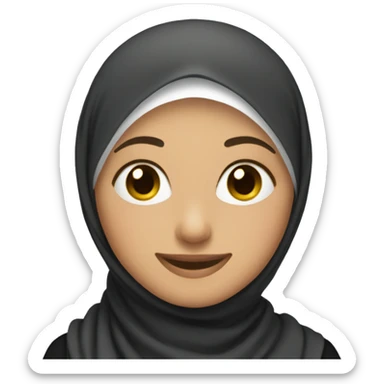 woman with a hijab who smile sticker