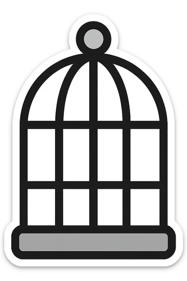 DCA vista come una gabbia stile emoji iphone. sticker