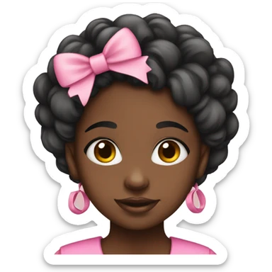 A black girl wearing pink bows  sticker