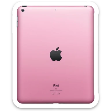  pink iPad (Apple tablet) with sleek metallic finish, minimal and modern design, soft reflections, isolated on transparent background, realistic style" sticker
