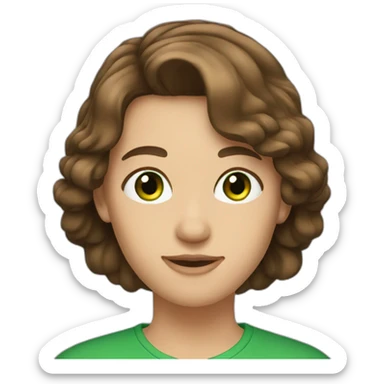 Brown hair European of 40 with green eyes sticker