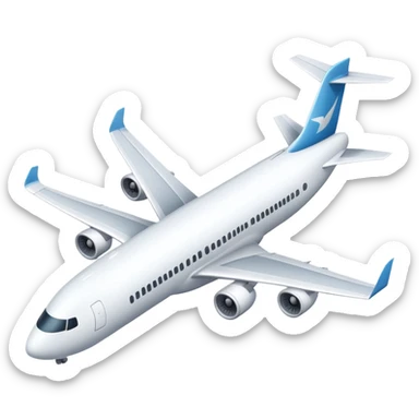 Commercial passenger airplane with wings sticker
