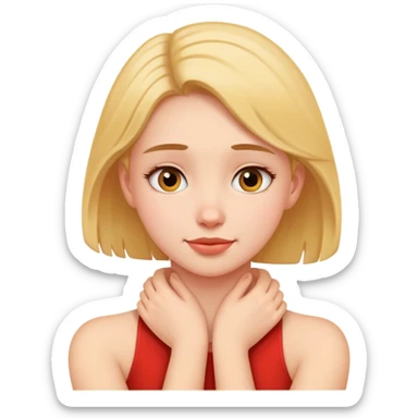 Girl hugging her neck  sticker