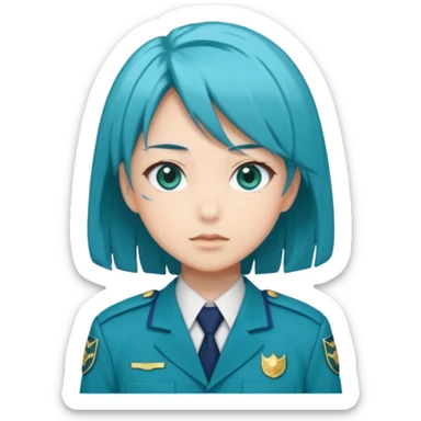 Rin Itoshi from Blue Lock, cool soccer player with teal hair and sharp eyes, Blue Lock uniform, confident pose sticker