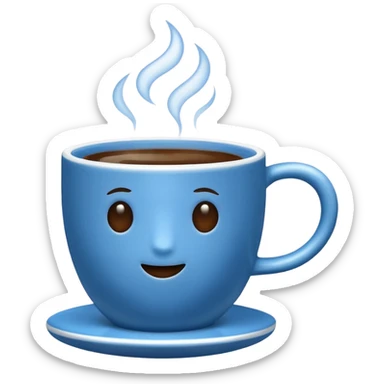 hot blue coffe cup sticker
