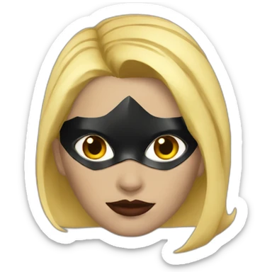 batwoman short blonde hair with mask sticker
