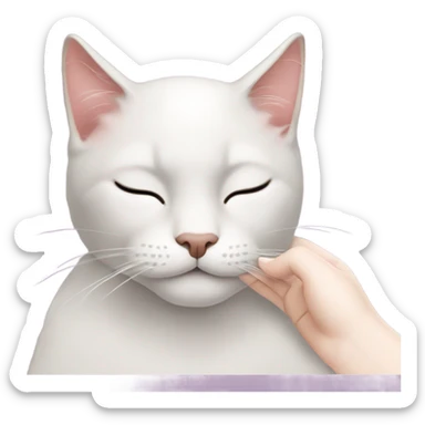 Cat getting head massage  sticker