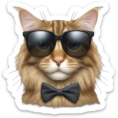 Maincoon Tabby cat with sunglasses sticker