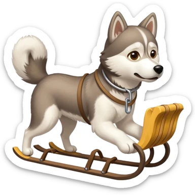 dog with back sled sticker