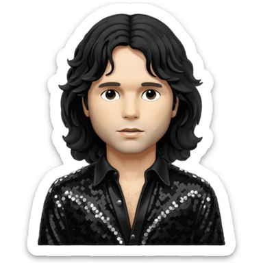 Jim Morrison  with black sequin outfit sticker