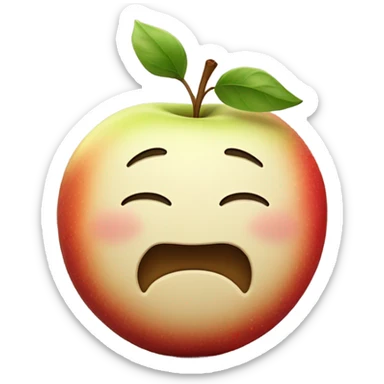 Apple moon face emoji with a body sticker