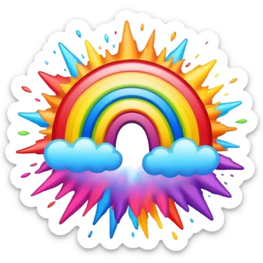 Explosion of rainbow  sticker